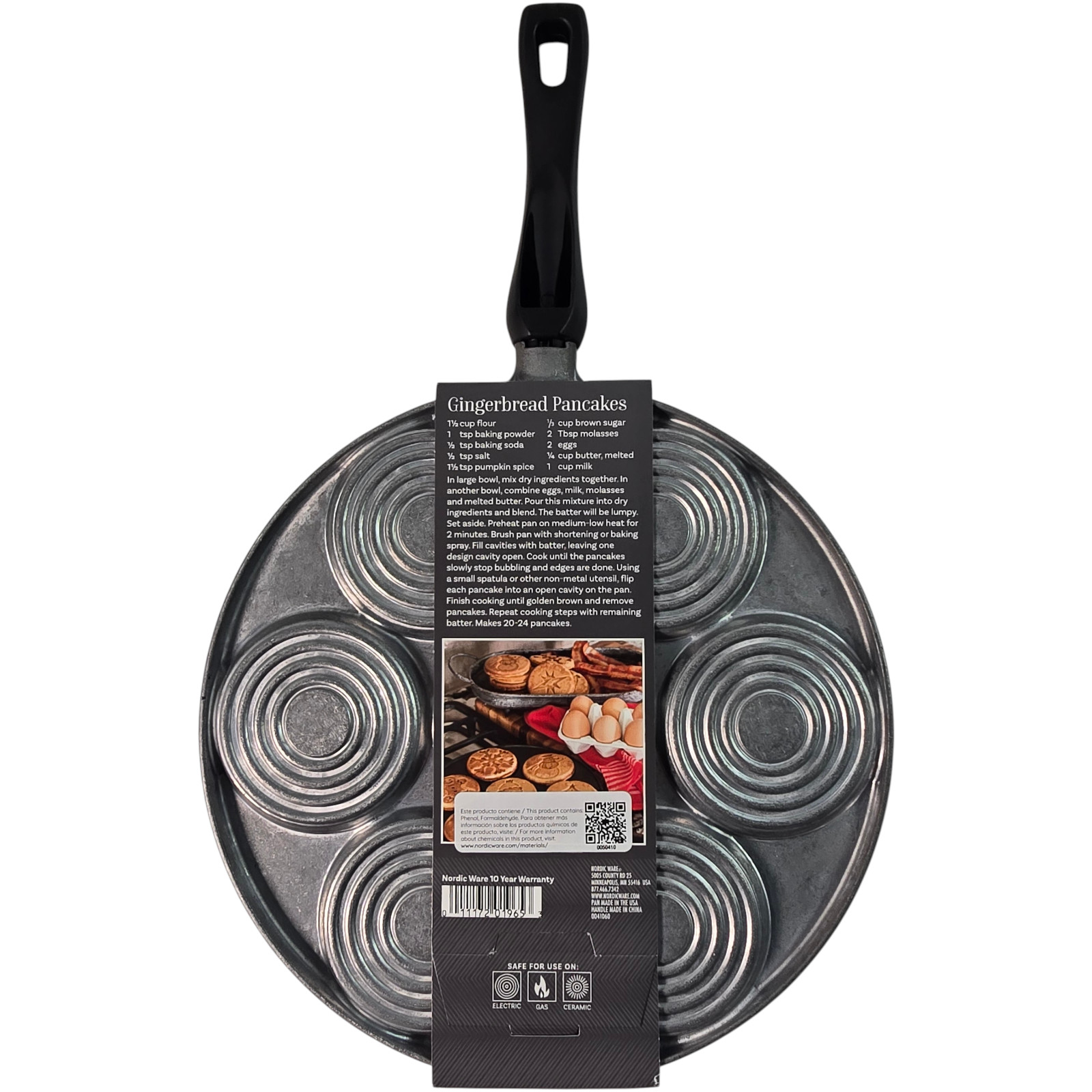 Nordic Ware Holiday Pancake Pan 10.5″ Non-Stick Cast Aluminum Griddle 7 Designs