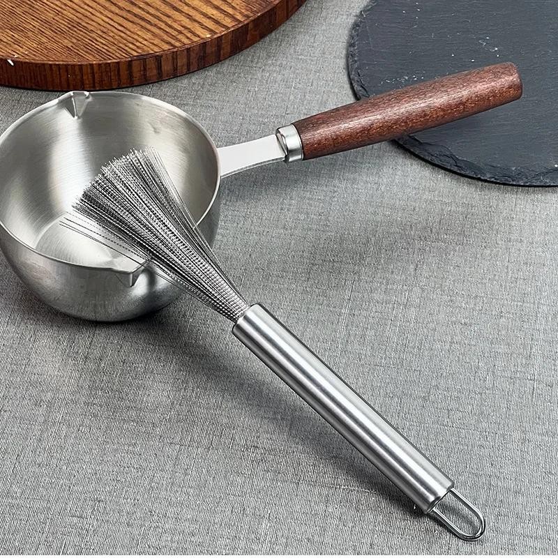 Stainless Steel Kitchen Cleaning Brush Long Handle Pot Scrubber