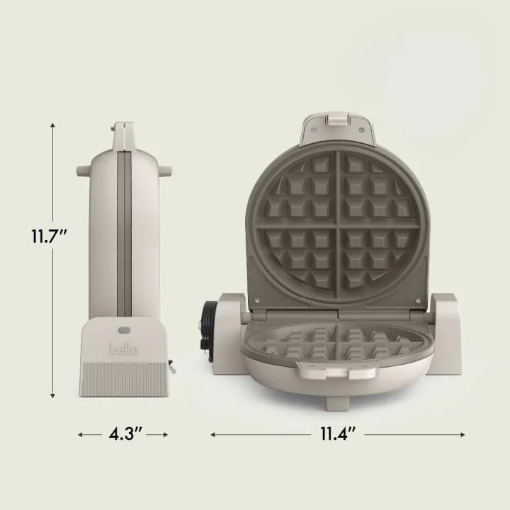 bella Flip-n-Store Waffle Maker with EverGood™ Ceramic Nonstick Coating, Fits-an