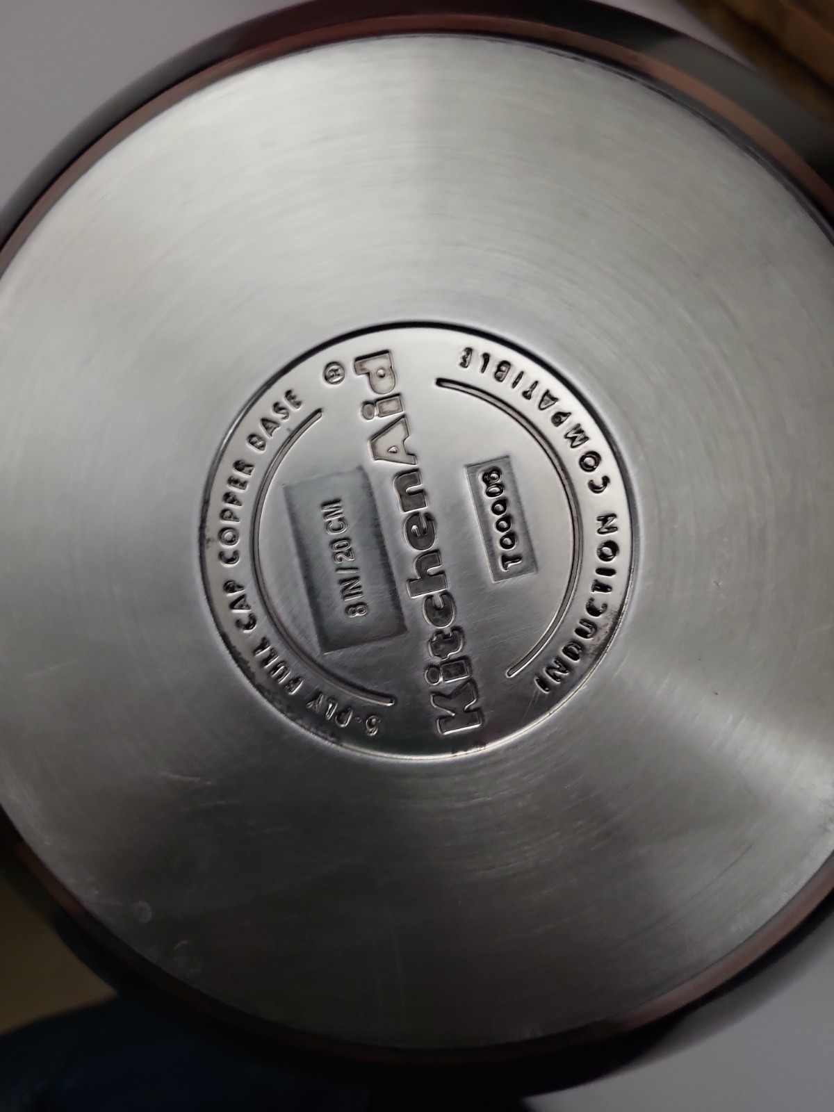 Kitchen Aid 5-Ply Full Cap Copper Base Induction Frying Pan Skillet 8in” Heavy