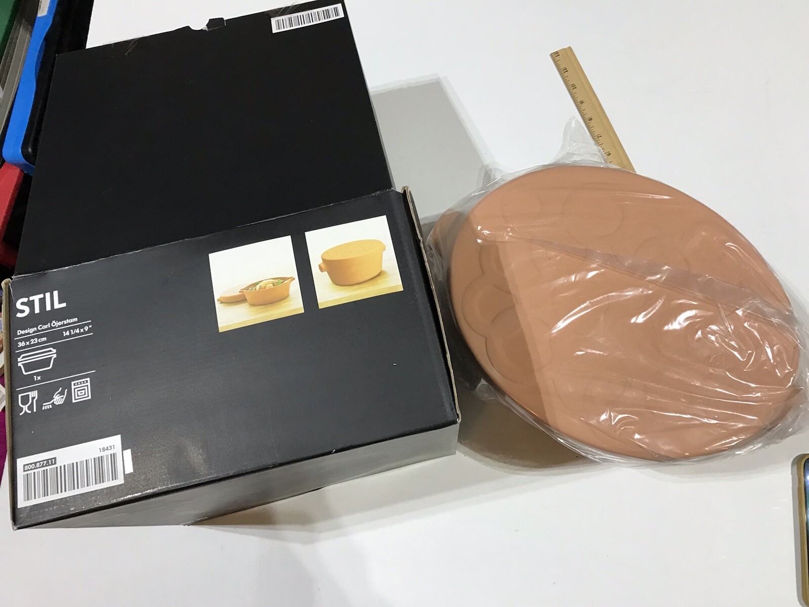 Ikea STIL Design Carl Ojerstam Clay Covered Pot/Dish 36cmx23cm (14 1/4” x9”) New