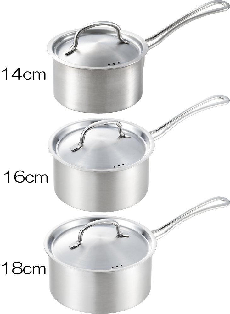 Yoshikawa Saucepan, 16cm, Stainless Steel, Gogi Style, 1.7L, 1700ml, Simple Desi