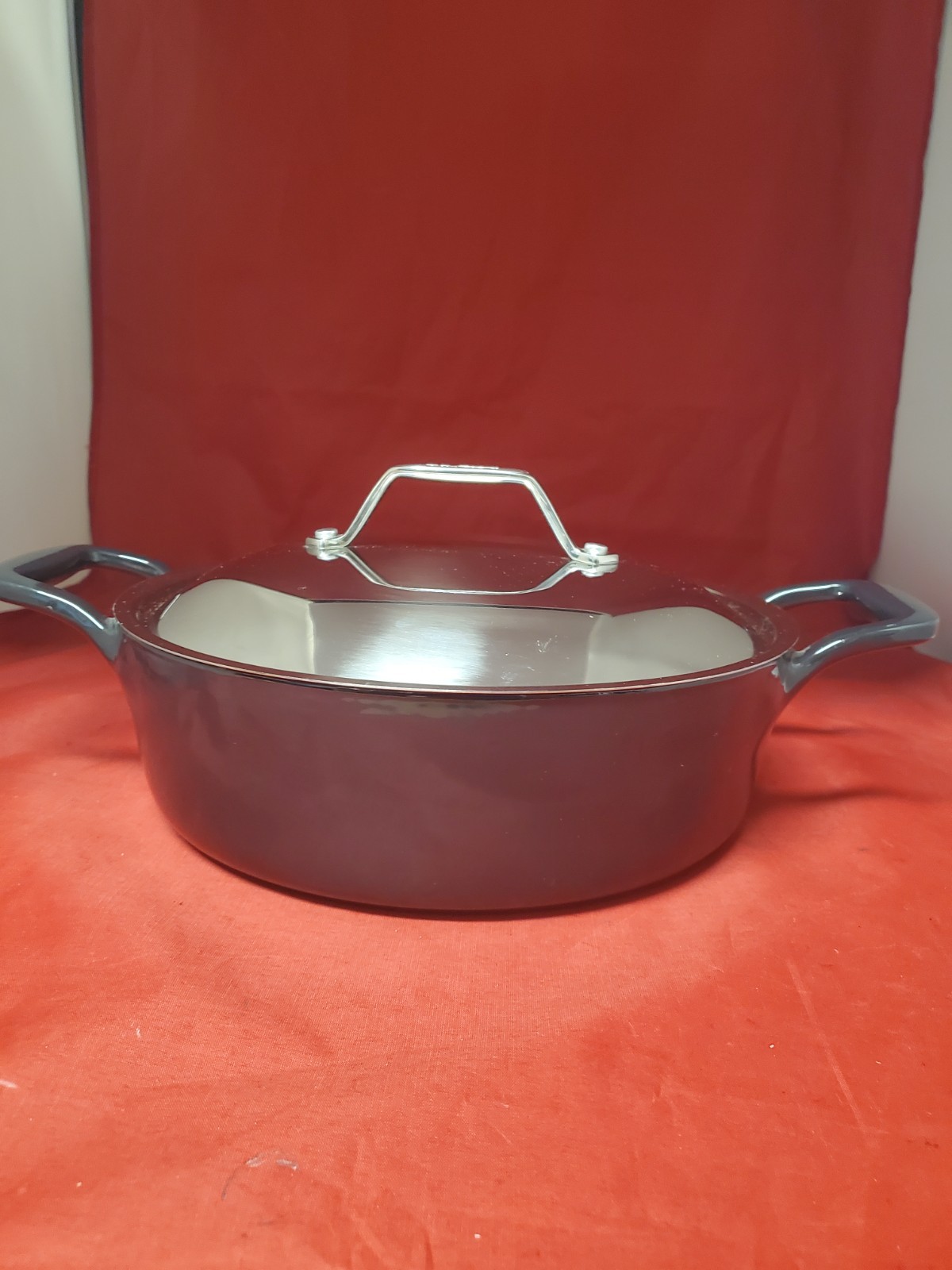 All-Clad Cast Iron Pot Enameled Brasier Dutch Oven w/ SS Lid 4Qt