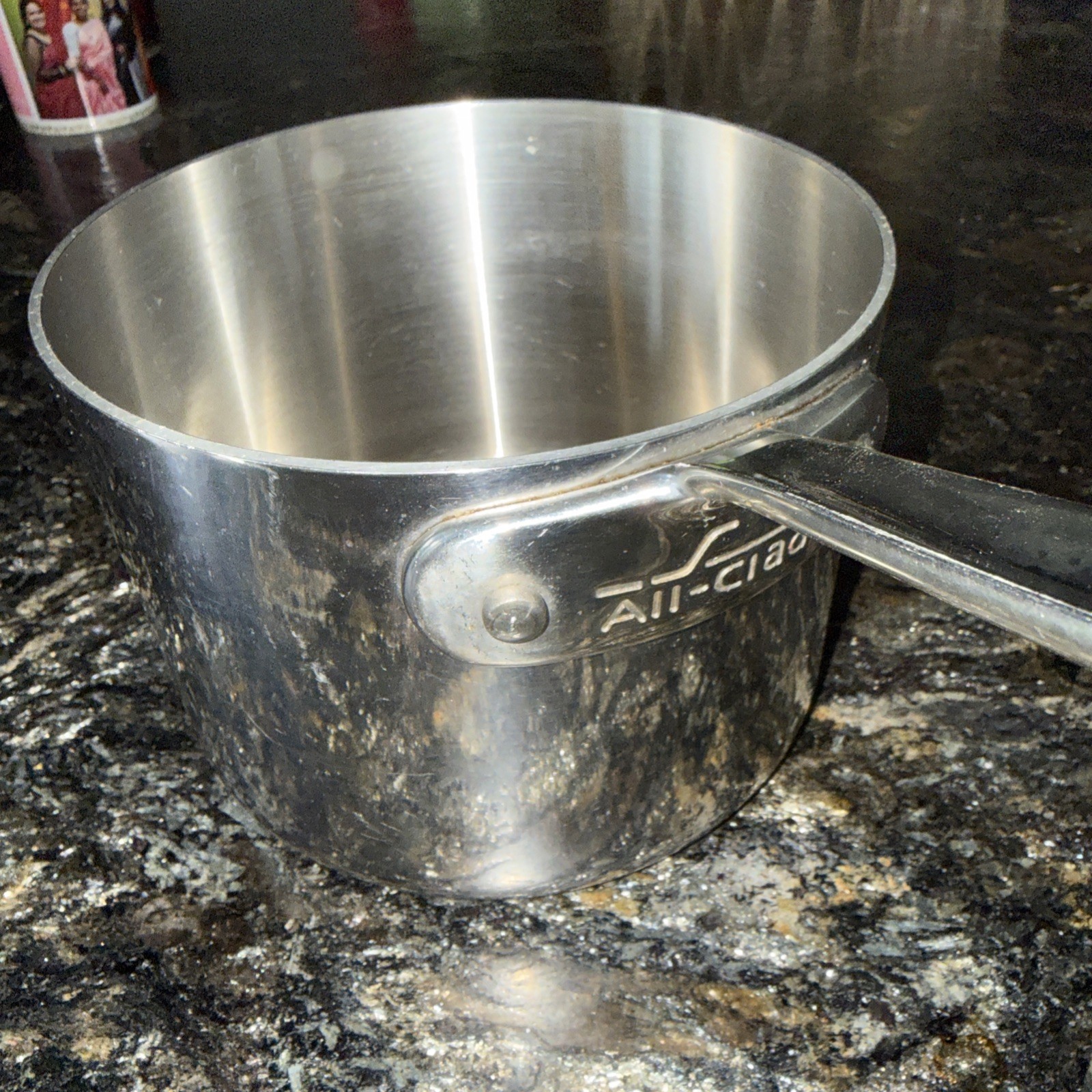 All Clad 2 Qt Quart Saucepan Pot Stainless Steel Usa 6” Wide X 4.5” Tall No Lid