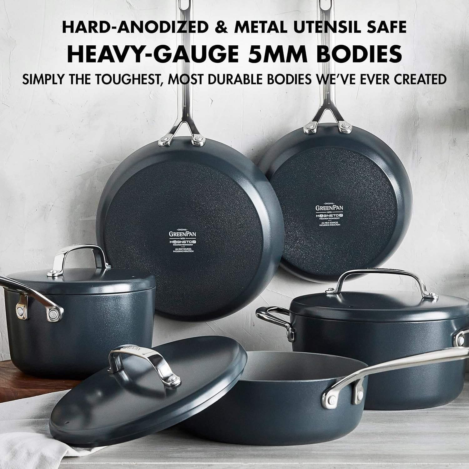 14 Piece Healthy Ceramic Nonstick Cookware Set, Heavy Gauge, Oven Safe