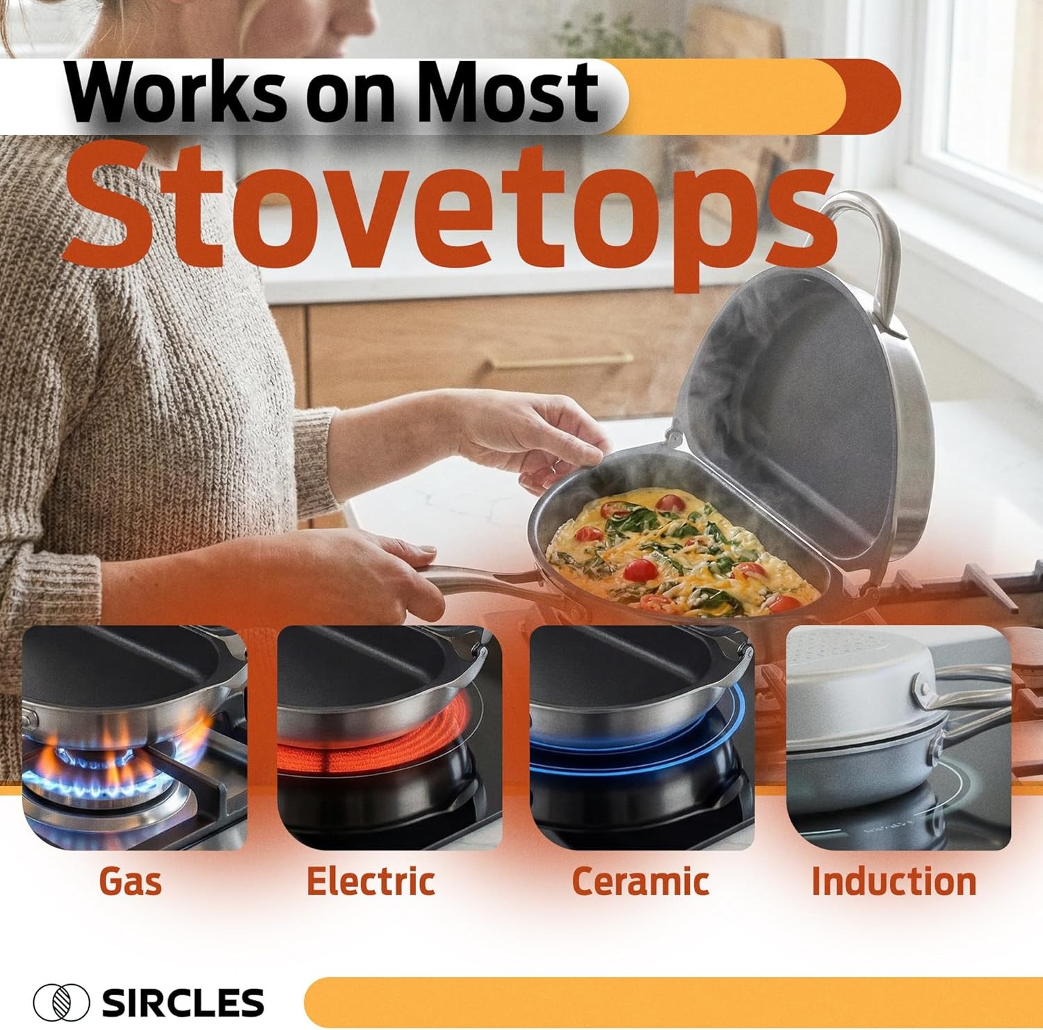 Omelette Pan Double Sided Non Stick Omelette Maker 3004 Aluminum Induction