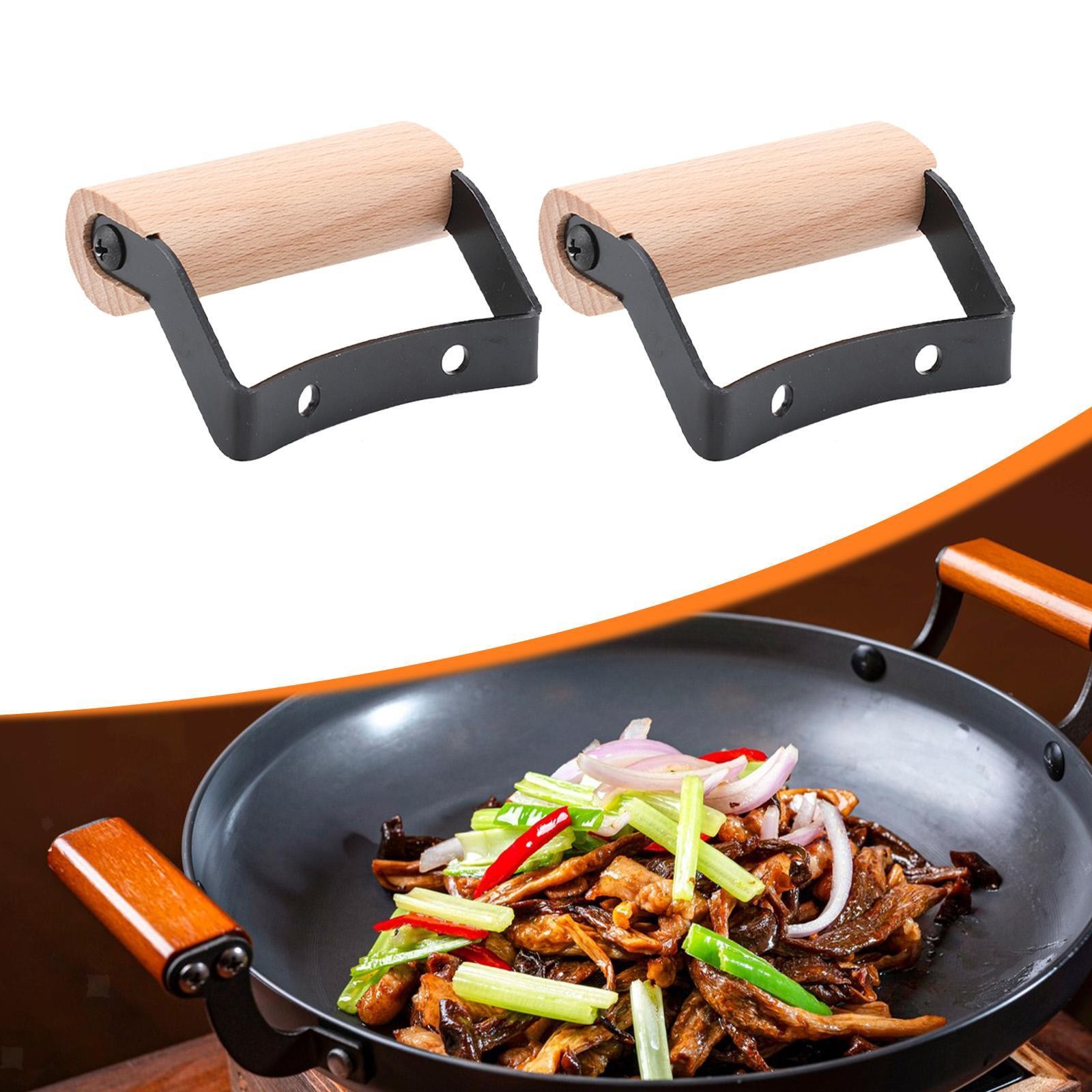 2x Pot Handle Scald Side Handles for Enameled Griddles Casserole Frying Pans