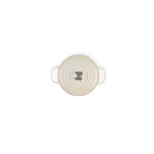 Le Creuset Signature Cocotte Ronde 18cm Merengue Cast Enamel Pot Silver Knob New