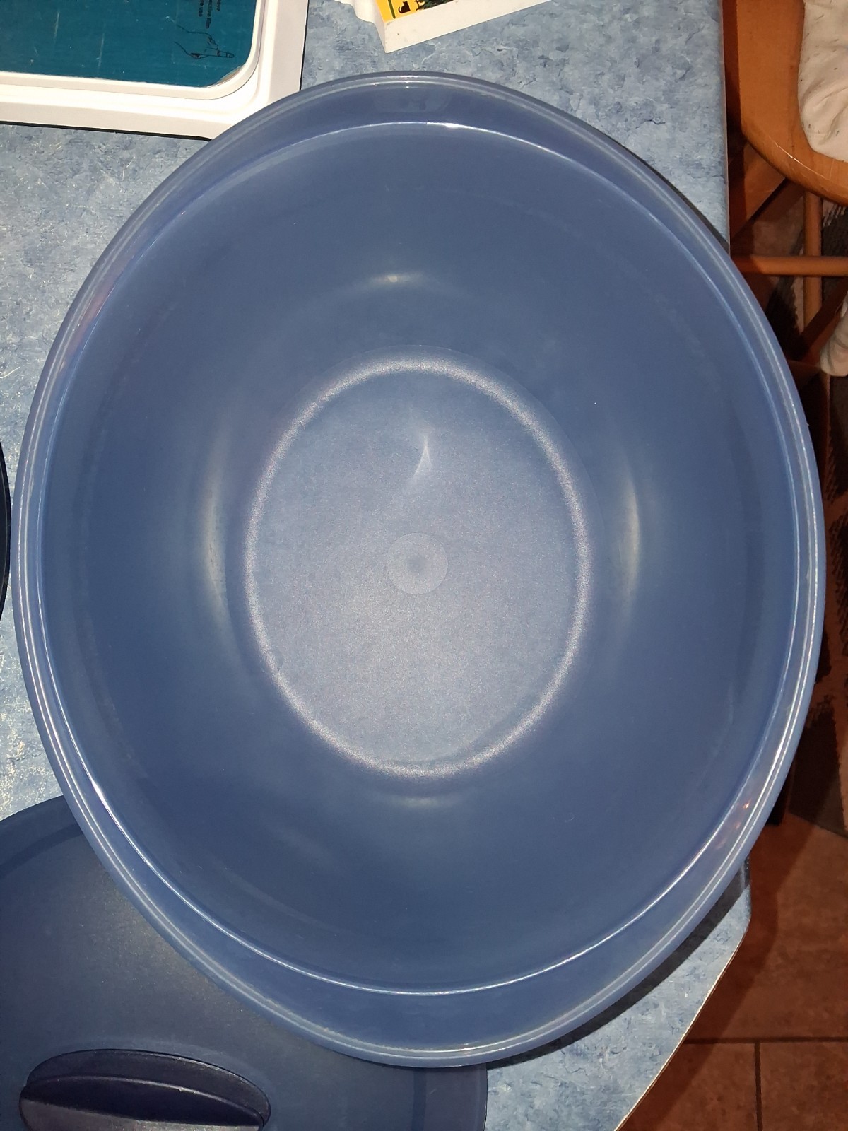 Tupperware 3pc Microwave Dark Blue Insulated Heat and Serve Store Bowl #4946A-4