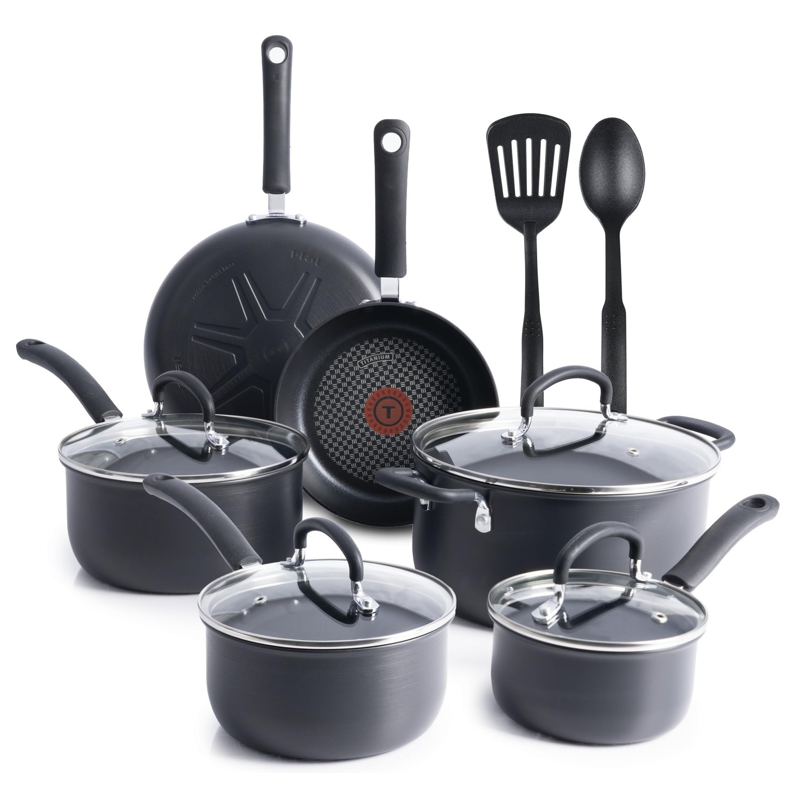 Ultimate Hard Anodized Nonstick Cookware Set 12 Piece Oven Broiler Safe 400F Lid