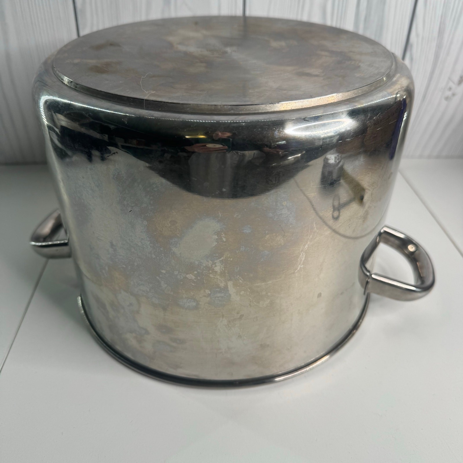 Vintage Revere Ware 2070 10 Qt Stainless Steel Stock Pot And Lid