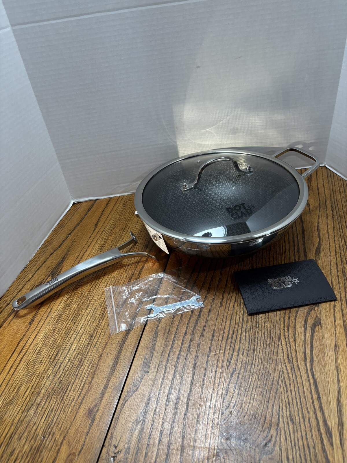 DOTCLAD Wok pan,Hybrid 12 inch Wok with Lid, PFOA Free Cookware,non stick Sta…