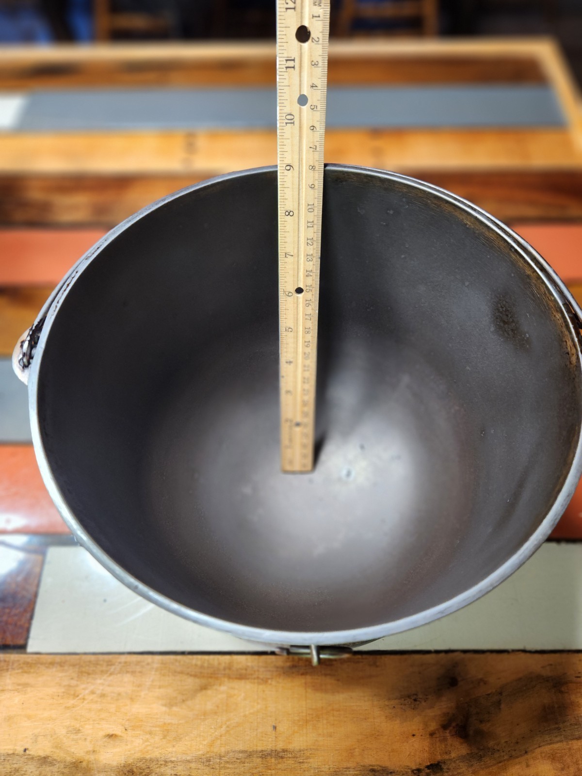Wagner 8 qt Cast Iron Round Stockpot Double Handles. NICKEL PLATED.