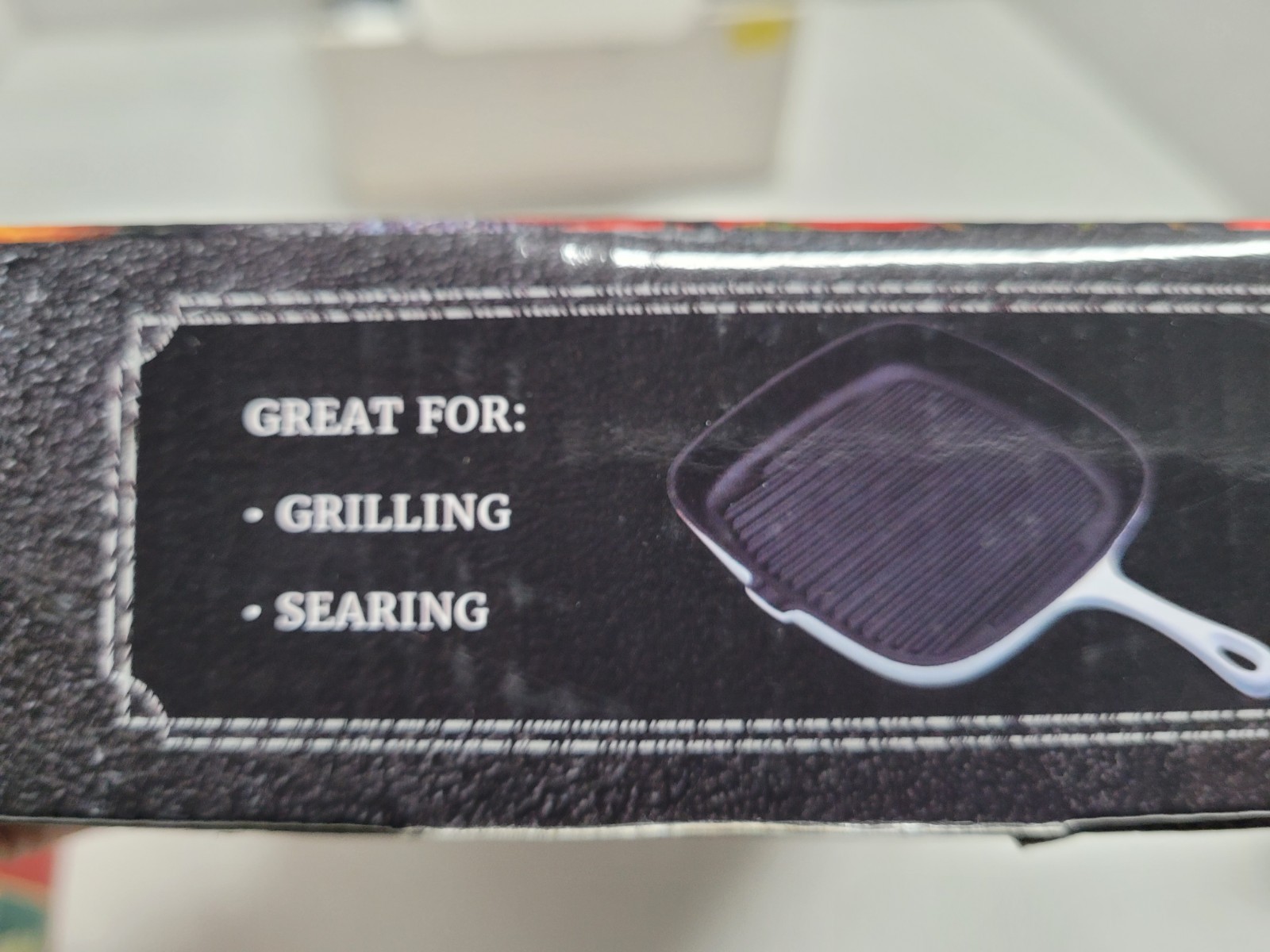 BRAND NEW Chef’s Counter Cast Iron Grill Pan 10″ Square White Enamel Coating