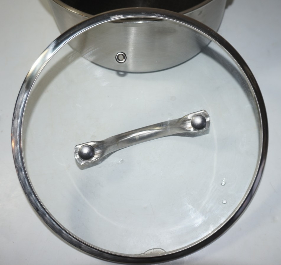 3qt Sauce Pan Clear Glass Lid Stainless 8in