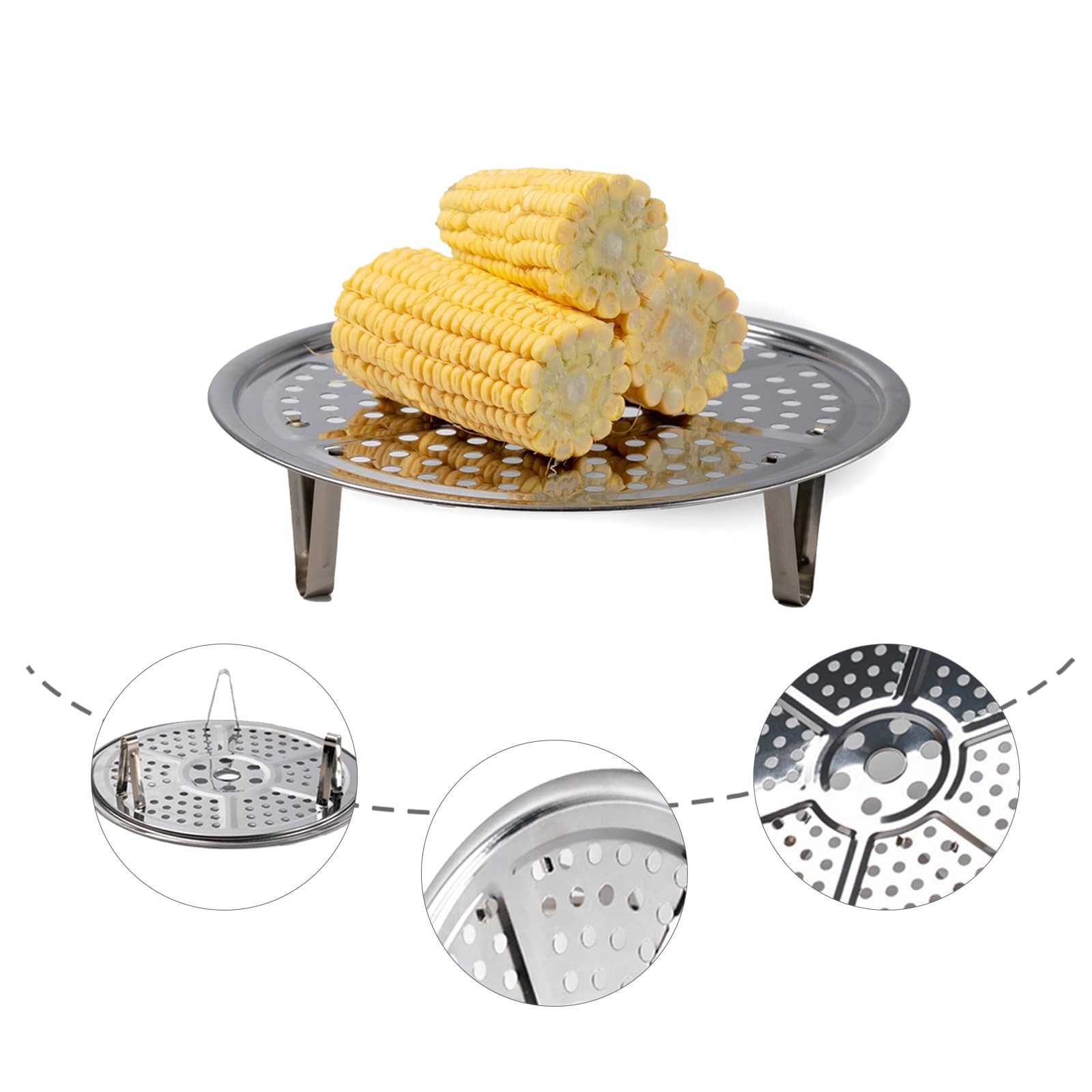 Steamer Rack, Premium Stainless Steel Steamers Rack with Removable Stand, 8.6…