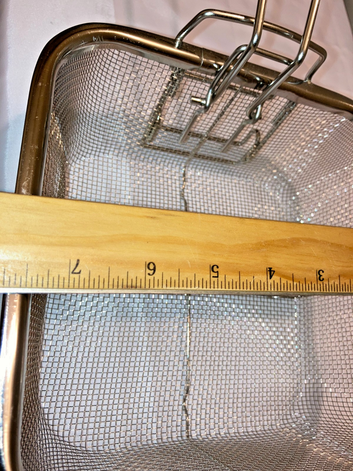 Stainless Steel Square 7.7 IN Mesh Frying Basket Fried Food Strainer Replacement