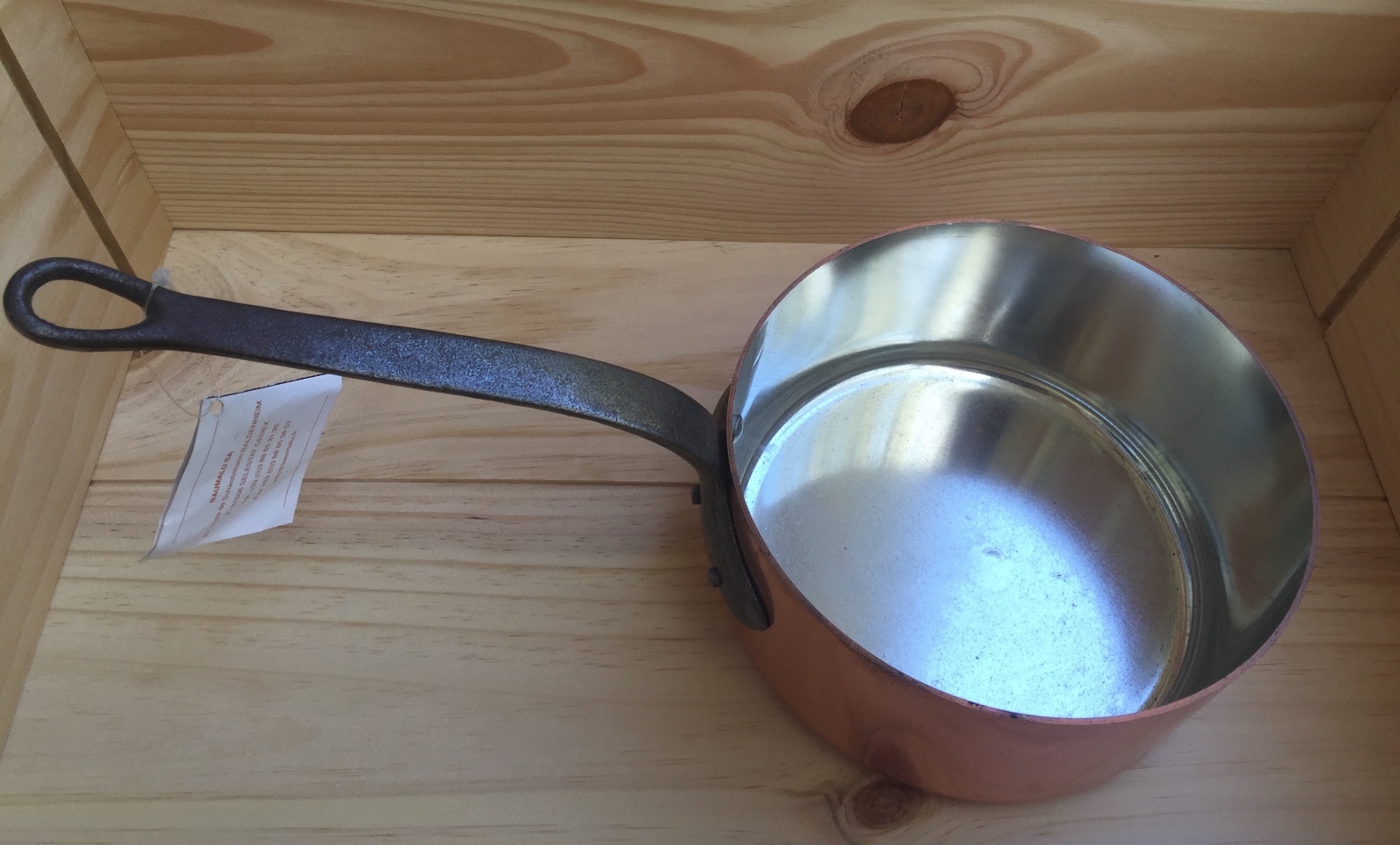 BAUMALU COPPER SAUCE PAN 7 1/4” POT MADE IN FRANCE WEIGHT 3lb 8oz