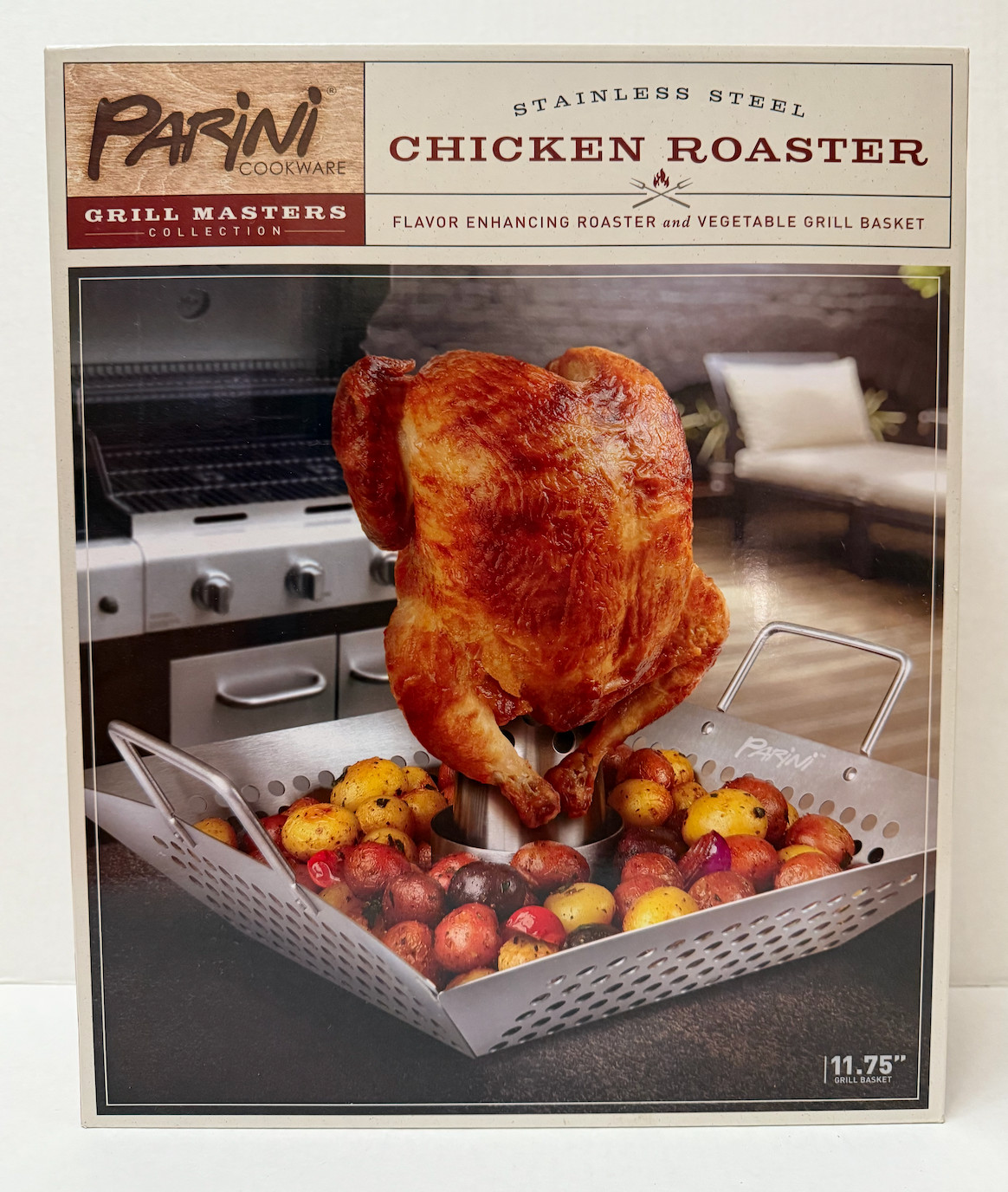 New Parini Cookware Stainless Steel Chicken Roaster – Unopened SZ 11.75 In