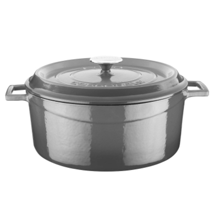 Lava Arcata Cast Iron Round Casserole Dish with Lid Gray – 300059
