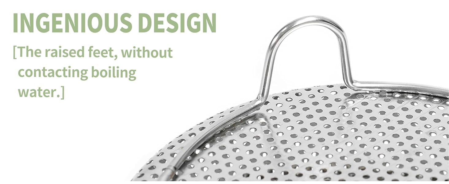 Stainless Steel Steamer Basket with Handle and Glove Diameter 8.66″, Steamer
