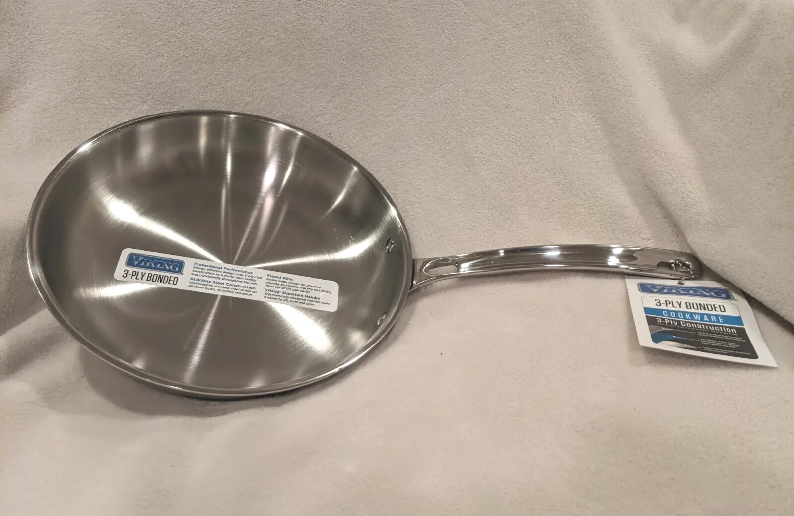 Viking Stainless Steel Mirror Finish 10″ Skillet New 3-ply Stove Range