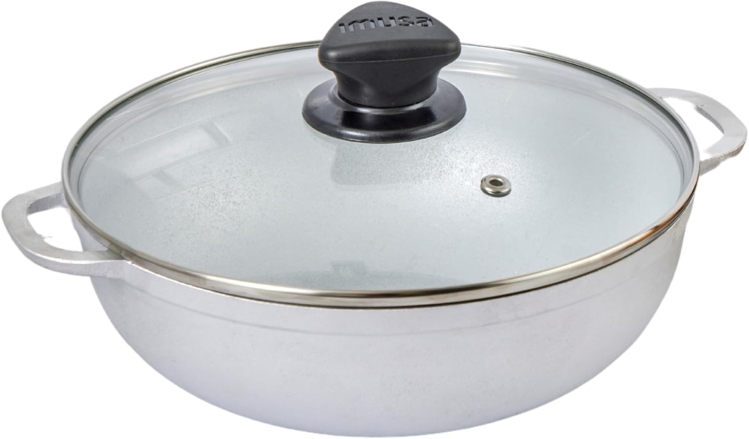 Caldero Stock Pot W/ Glass Lid 3.7QT Cast Aluminum Perfect Serving Small