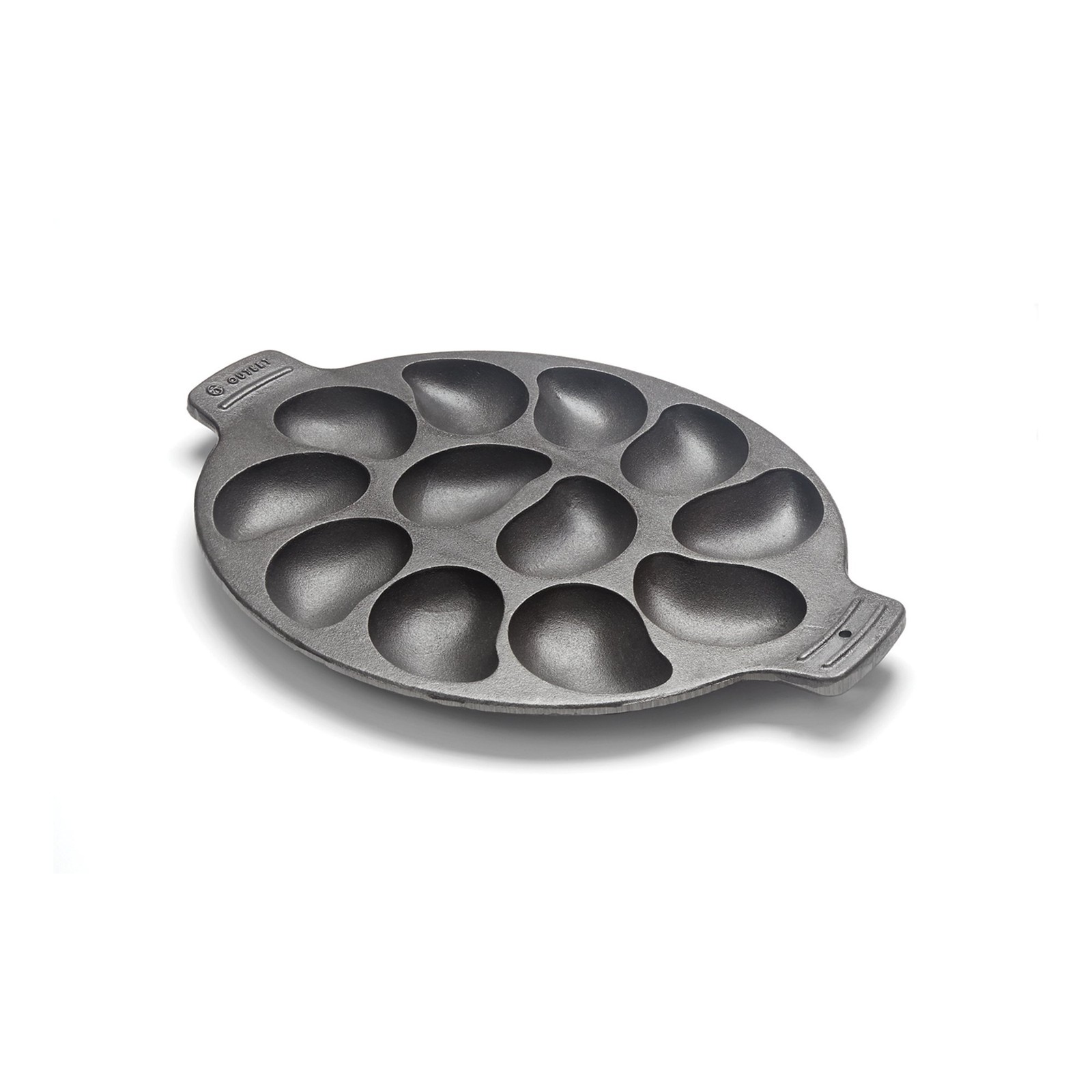 Cast Iron Oyster Grill Pan, 12 Cavities, Black Oyster BBQ and Serving Pan
