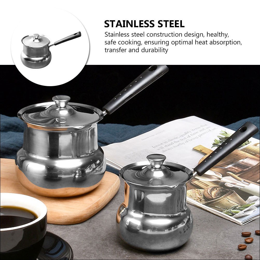 Stovetop Milk Warmer Boiling Pot Cooking Stainless Steel Coffee for