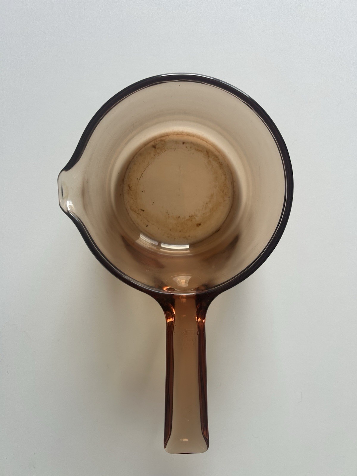 Vintage Visions Corning France Amber Glass Saucepan, Pour Spout, 0.7L