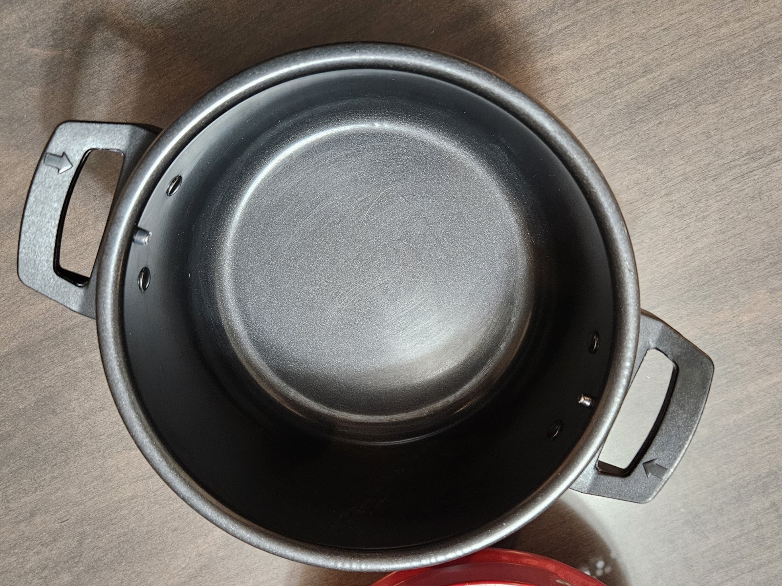 Steel Red Pasta Pot Strainer Lid Nonstick 7” Locking Lid