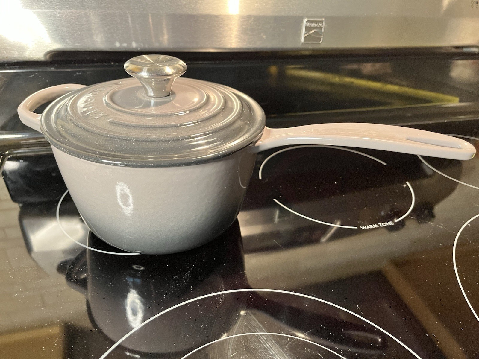 Le Creuset Cast Iron 1.75qt #16 Saucepan with Lid -Flint Oyster -Made in France