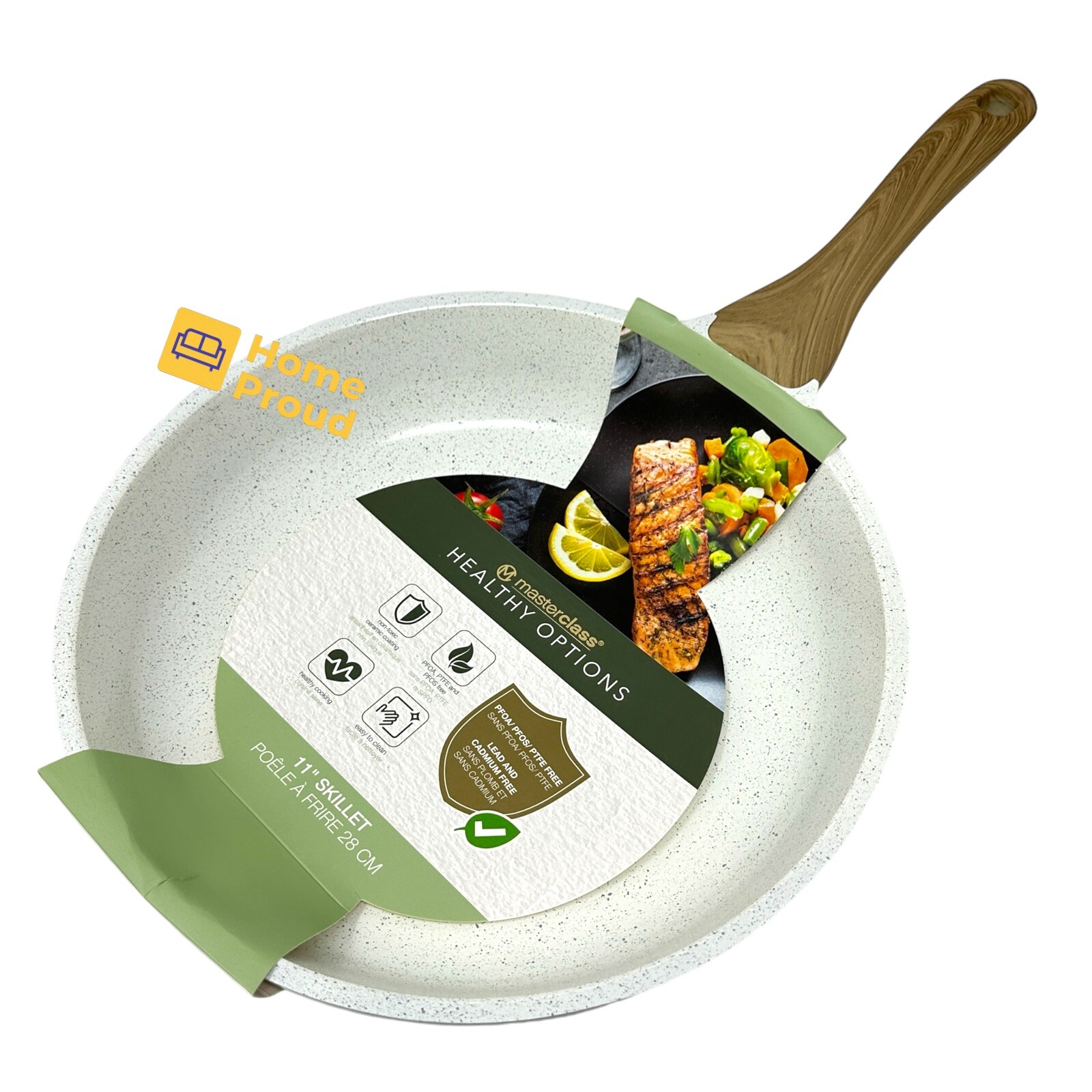 Masterclass Frying Pan Skillet Nonstick Ceramic Coating 11 inch Premium Cookware