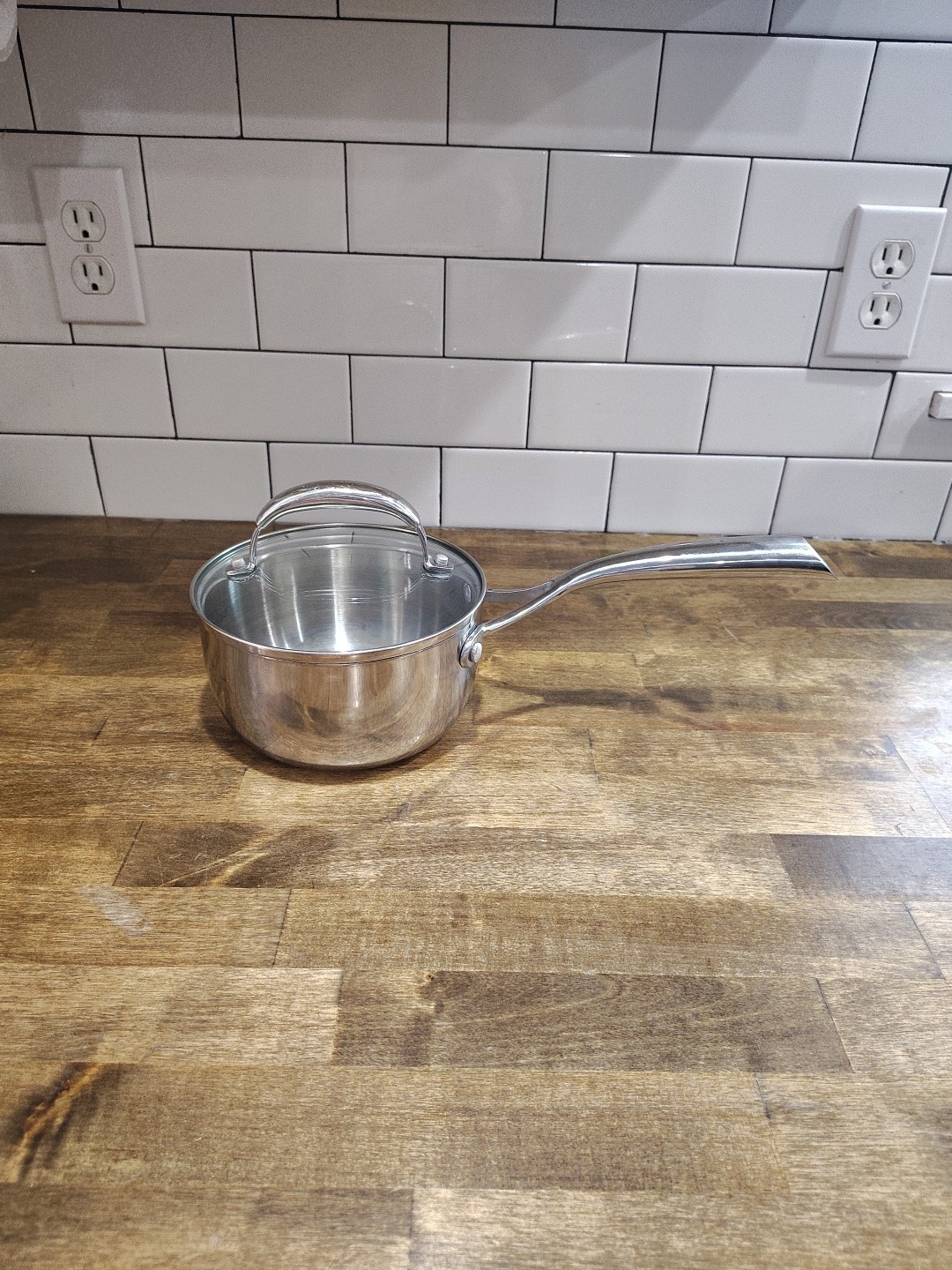 Bergner Stainless Steel tri Ply 1.5 Quart Sauce Pan With Glass Lid