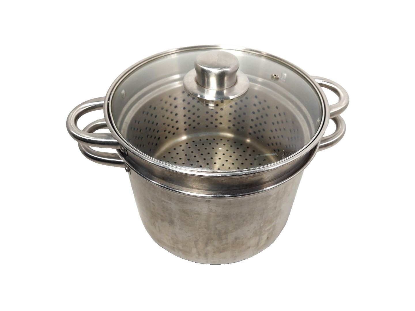 Fagor 7 Qt SS Stock Pot Gas Electric Vitro-Induction w/ Lid & Pasta Strainer