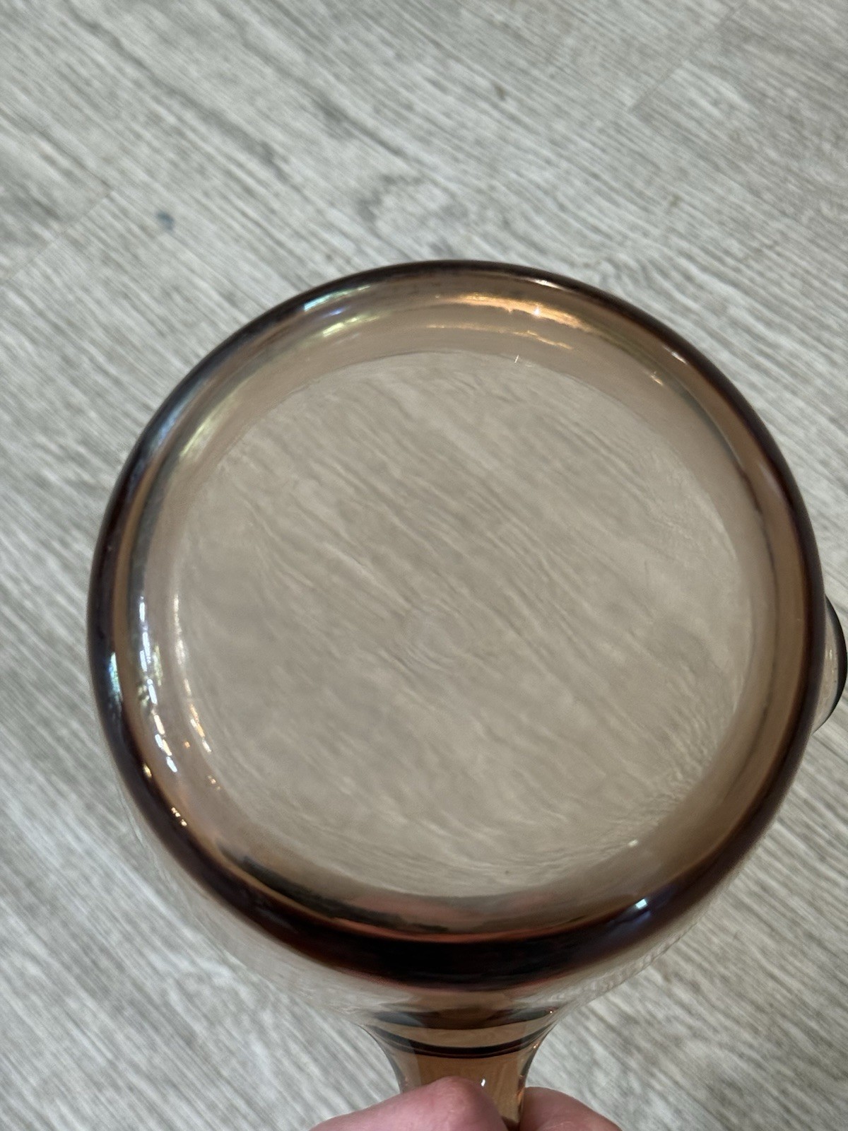 Vintage Corning Amber Vision Ware 1 Liter Sauce Pan Pot Pour Spout No Lid USA