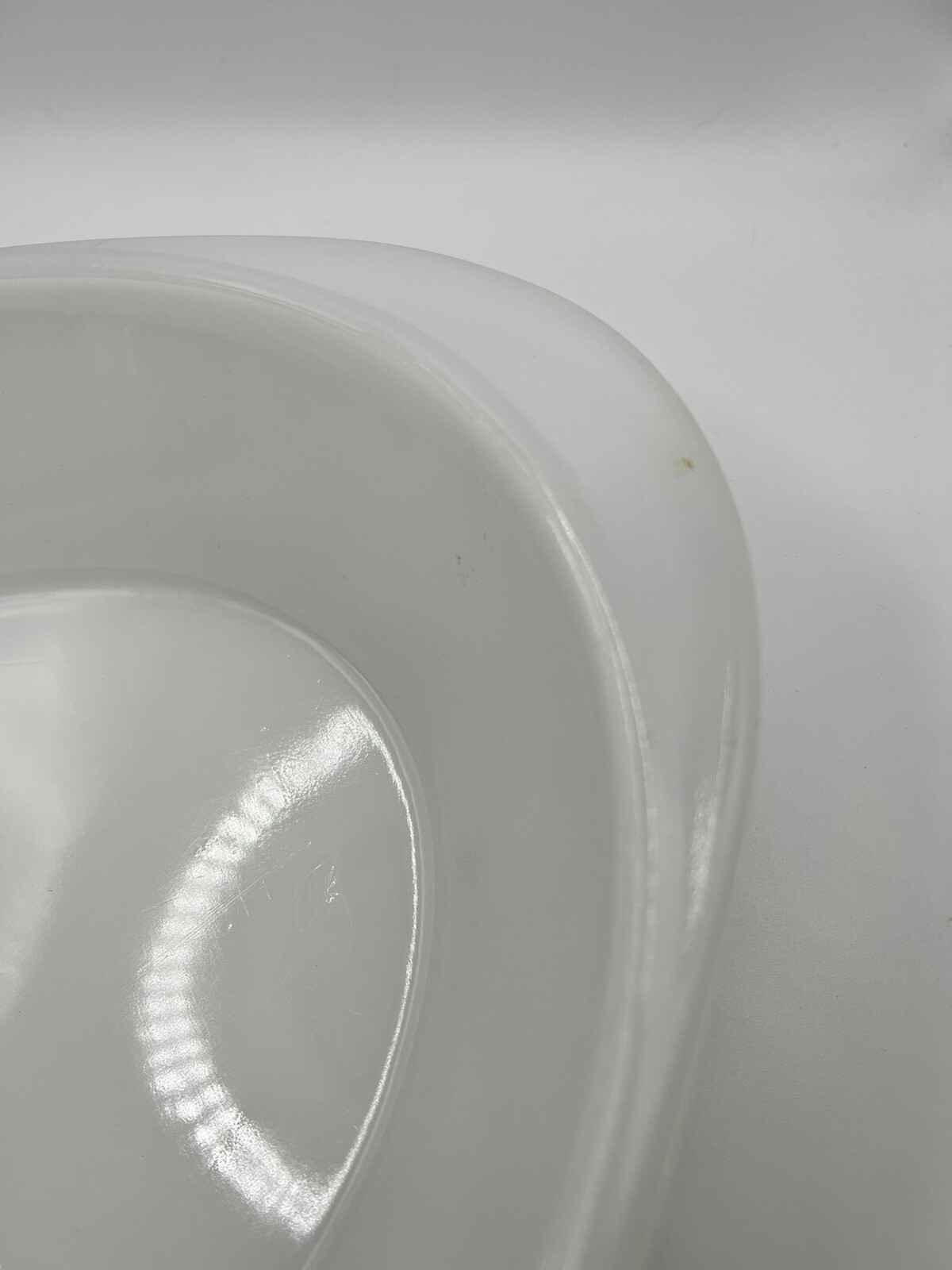GLASBAKE GREEN DAISY MILK GLASS 10 INCH DIVIDED J2352 CASSEROLE / SERVING DISH