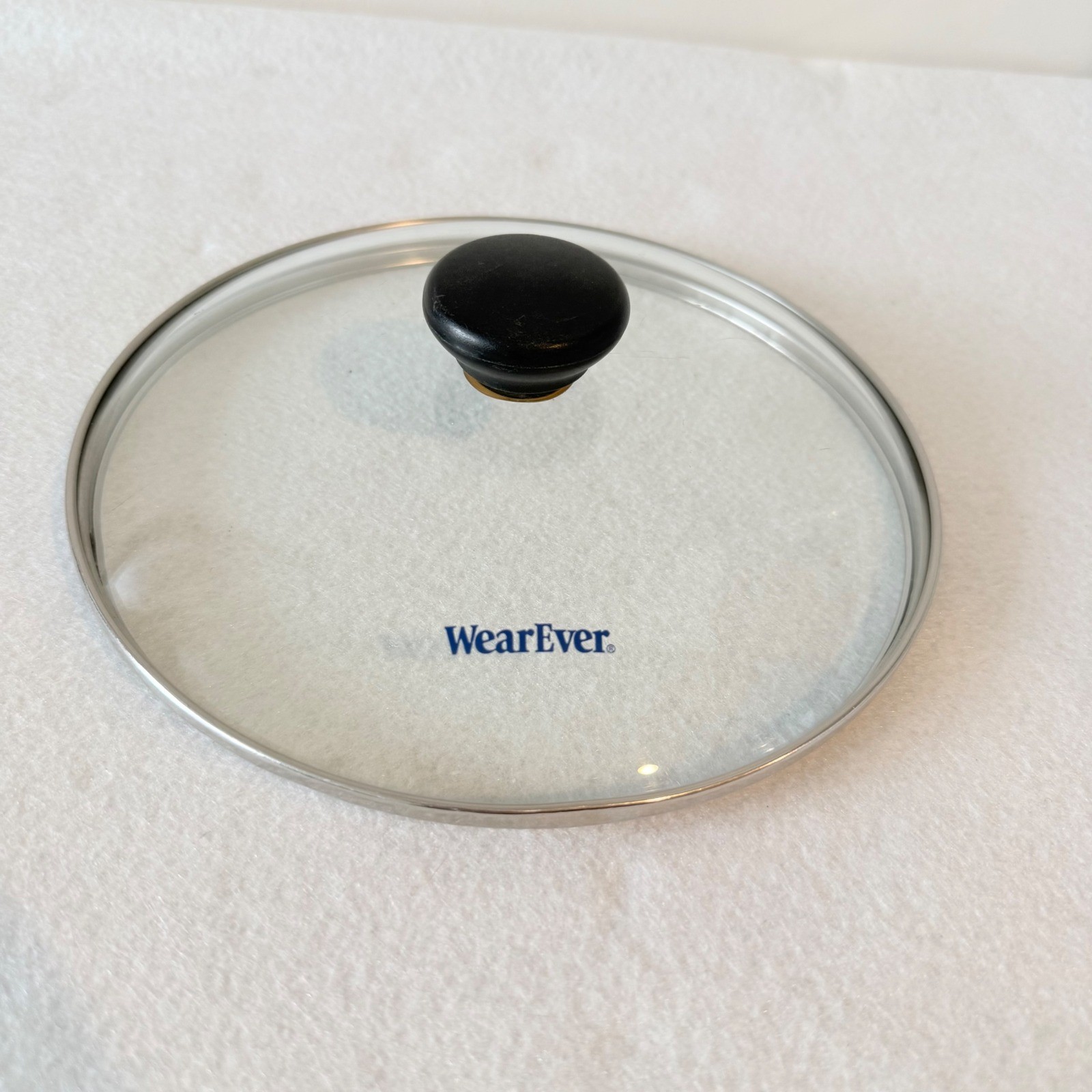 WearEver 9″ Glass Lid Replacement Pot Pan Cover Black Knob Tempered Glass