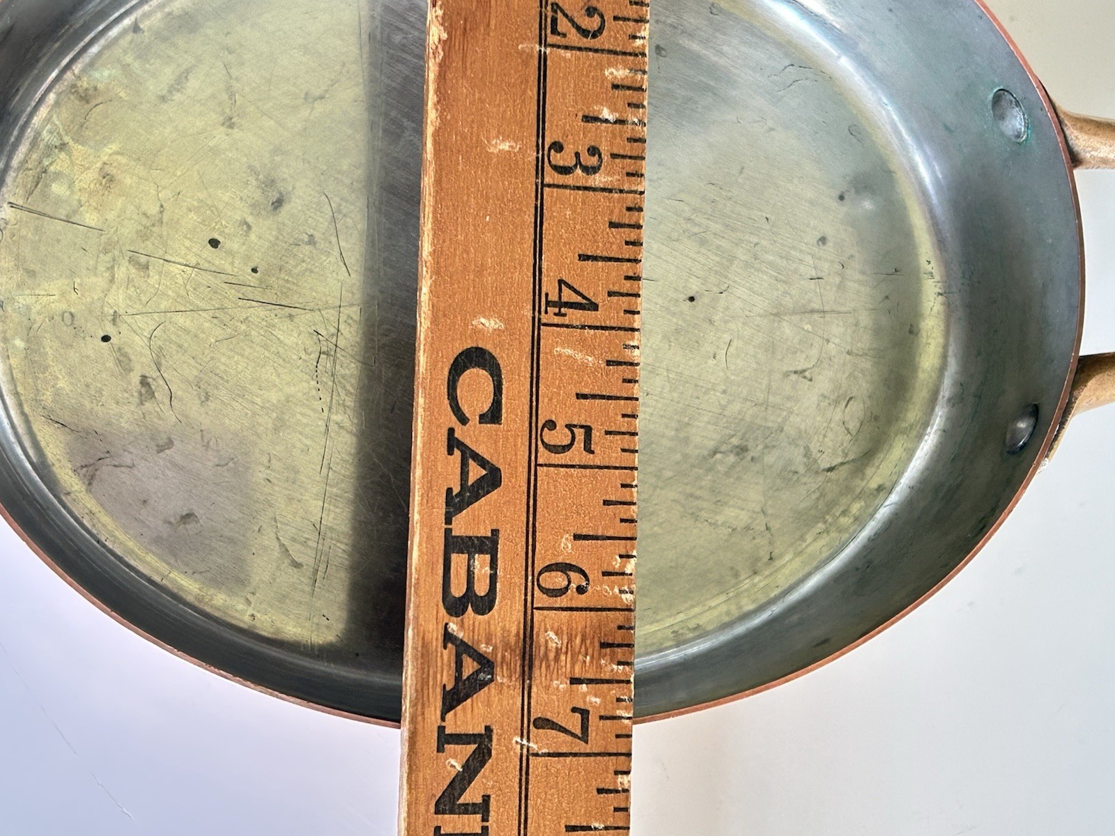 Vintage Copper Tin Lined Brass Handle Gratin Pan Set 2 Cobre Made in Chile