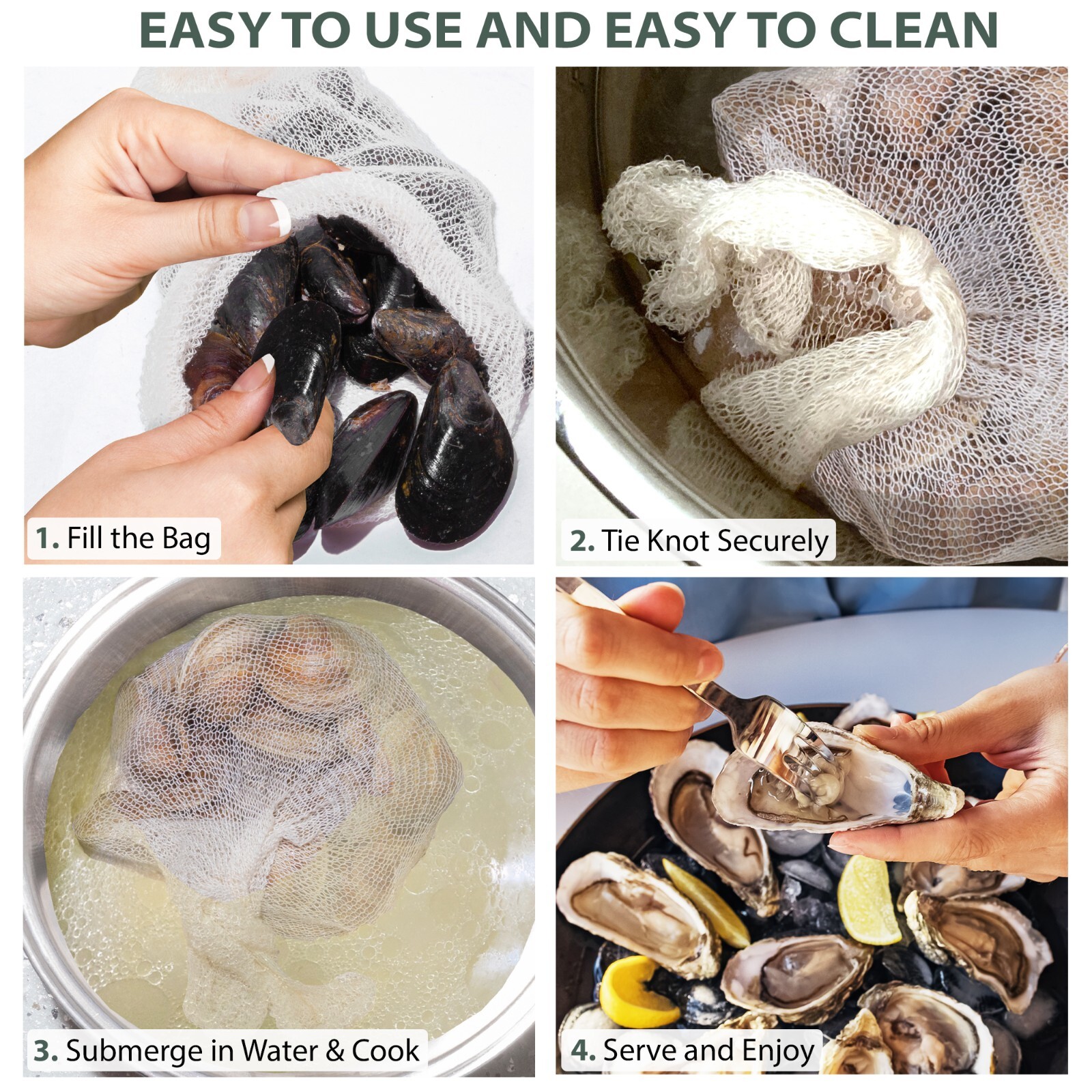Eselect 24″ Seafood Boil & Steamer Bags – Pack of 10