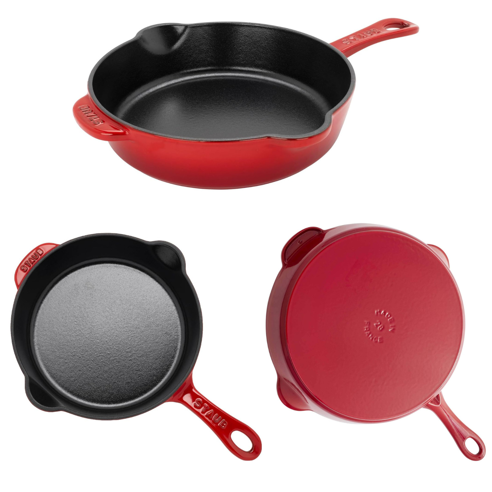 Staub 11″ Enameled Cast Iron Deep Skillet Fry Pan Made in France Color