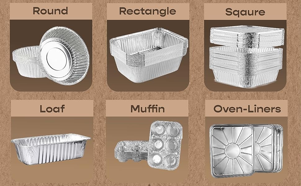 Disposable 9 x 13 Heavy Weight Aluminum Foil Pans Half Size