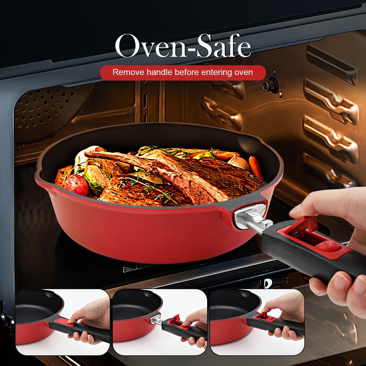 10 Inch Deep Frying Pan with Lid, Non Stick Frying Pans Saute Pan, Nonstick S…