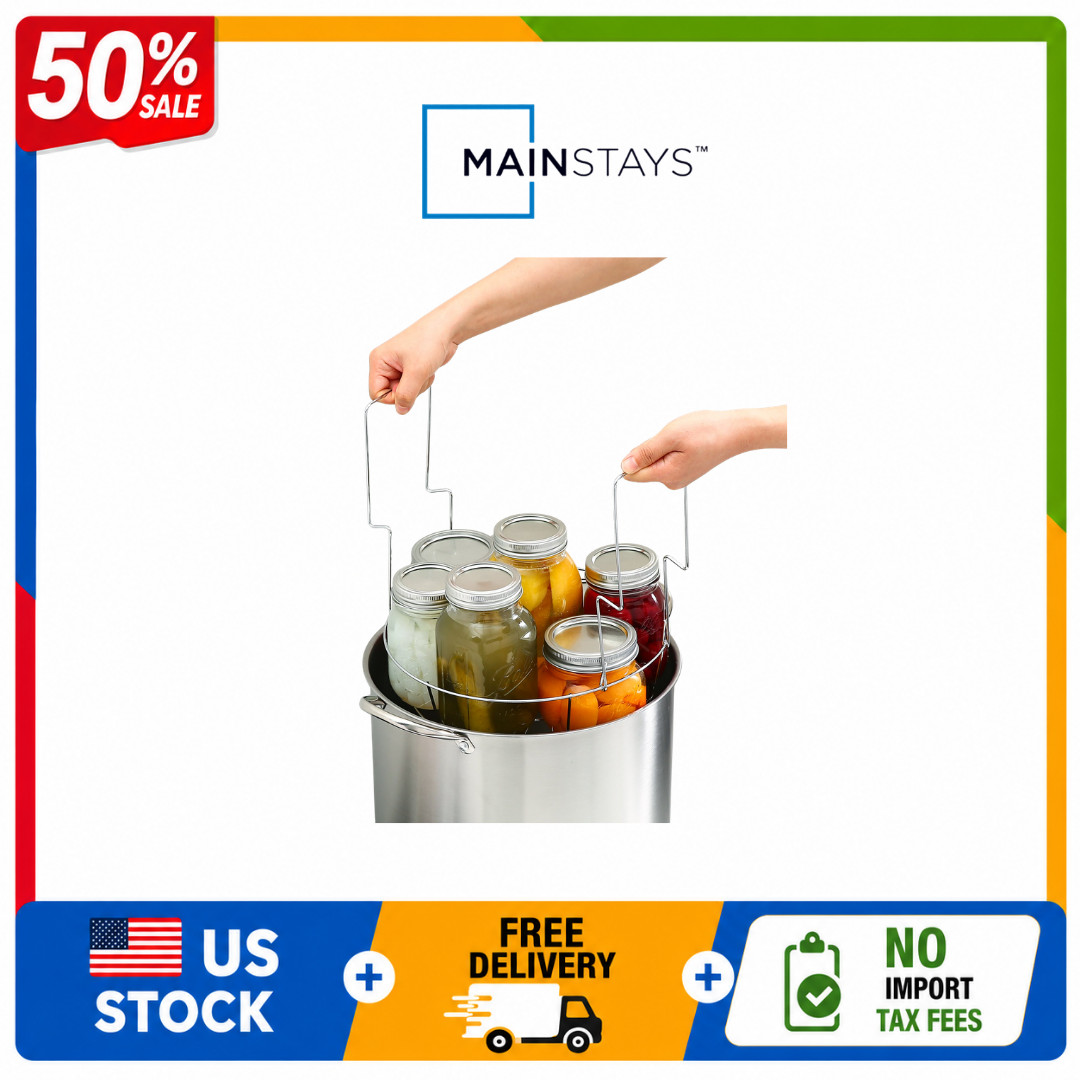 Mainstays 21.5 Quart Stainless Steel Canning Pot with Rack, Water Bath Canner