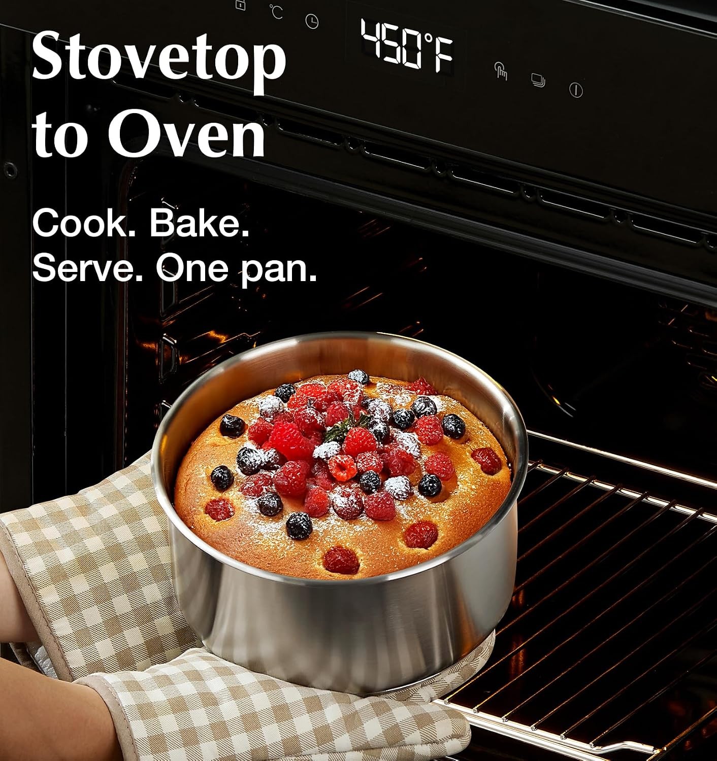18/10 Stainless Steel Saucepan Set Removable Handle, 1.5QT & 2QT & 3QT Sauce Pan