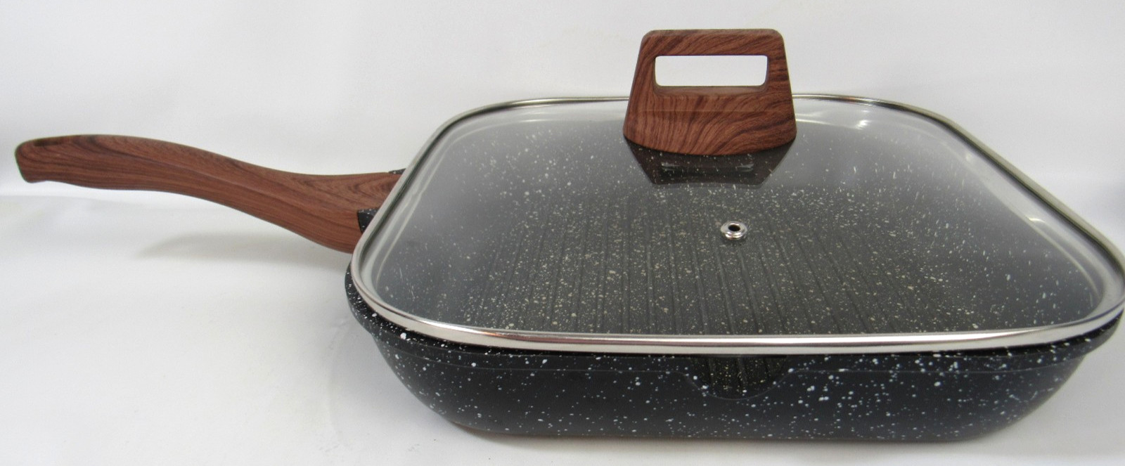 ESLITE LIFE 11.5″ Nonstick Square Large Grilling Skillet Steak Pan with Lid
