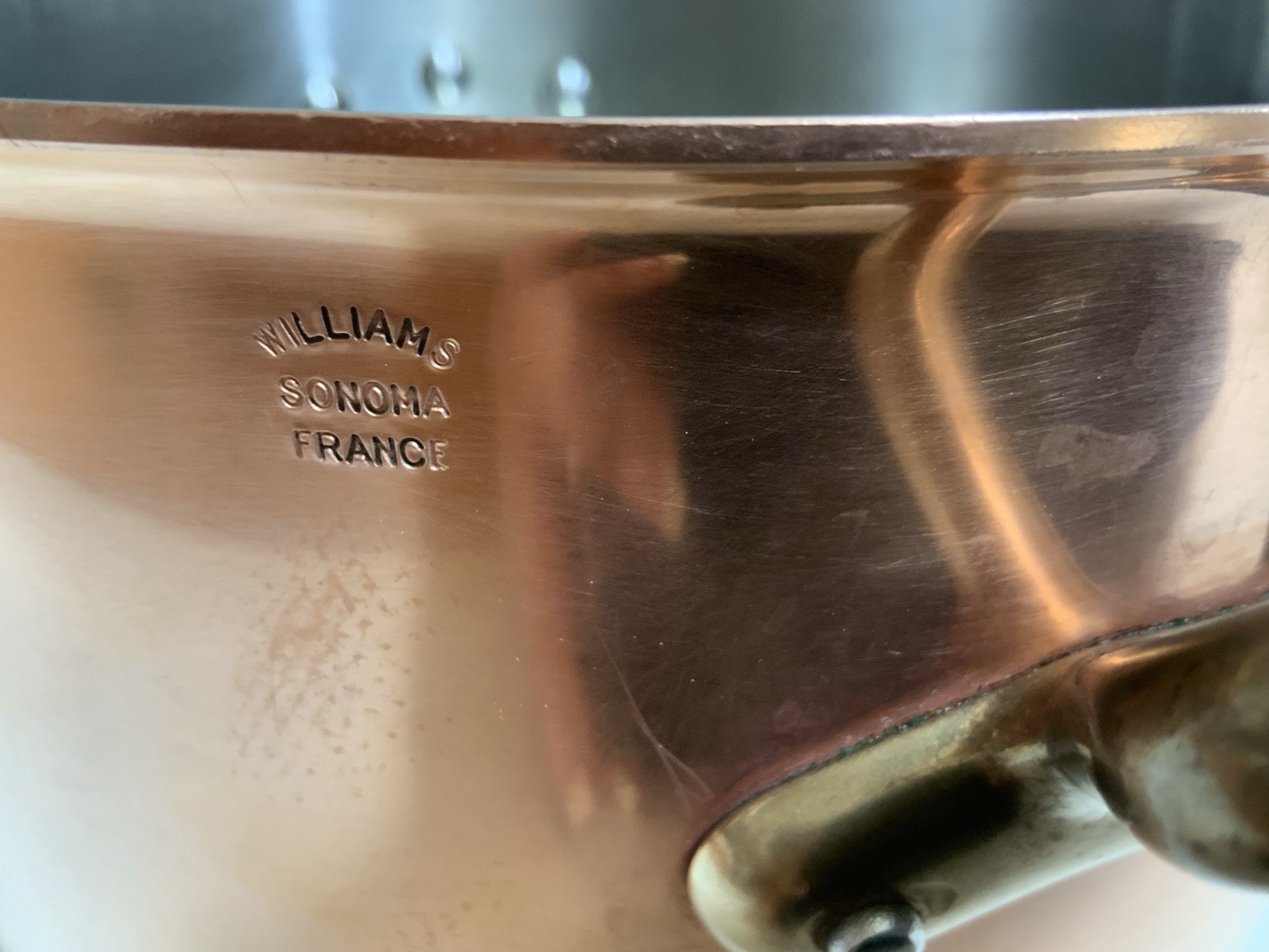 Williams Sonoma LARGE 5 QUART Copper Stock Pot Made in France 9.78 X 5.5’’T