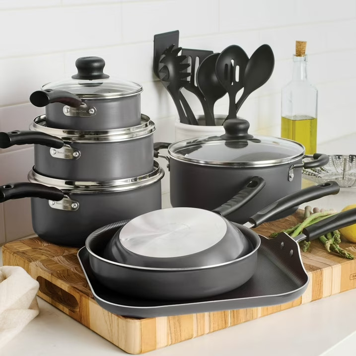 Tramontina Primaware 18 Piece Non-stick Cookware Set, Steel Gray,Free ship