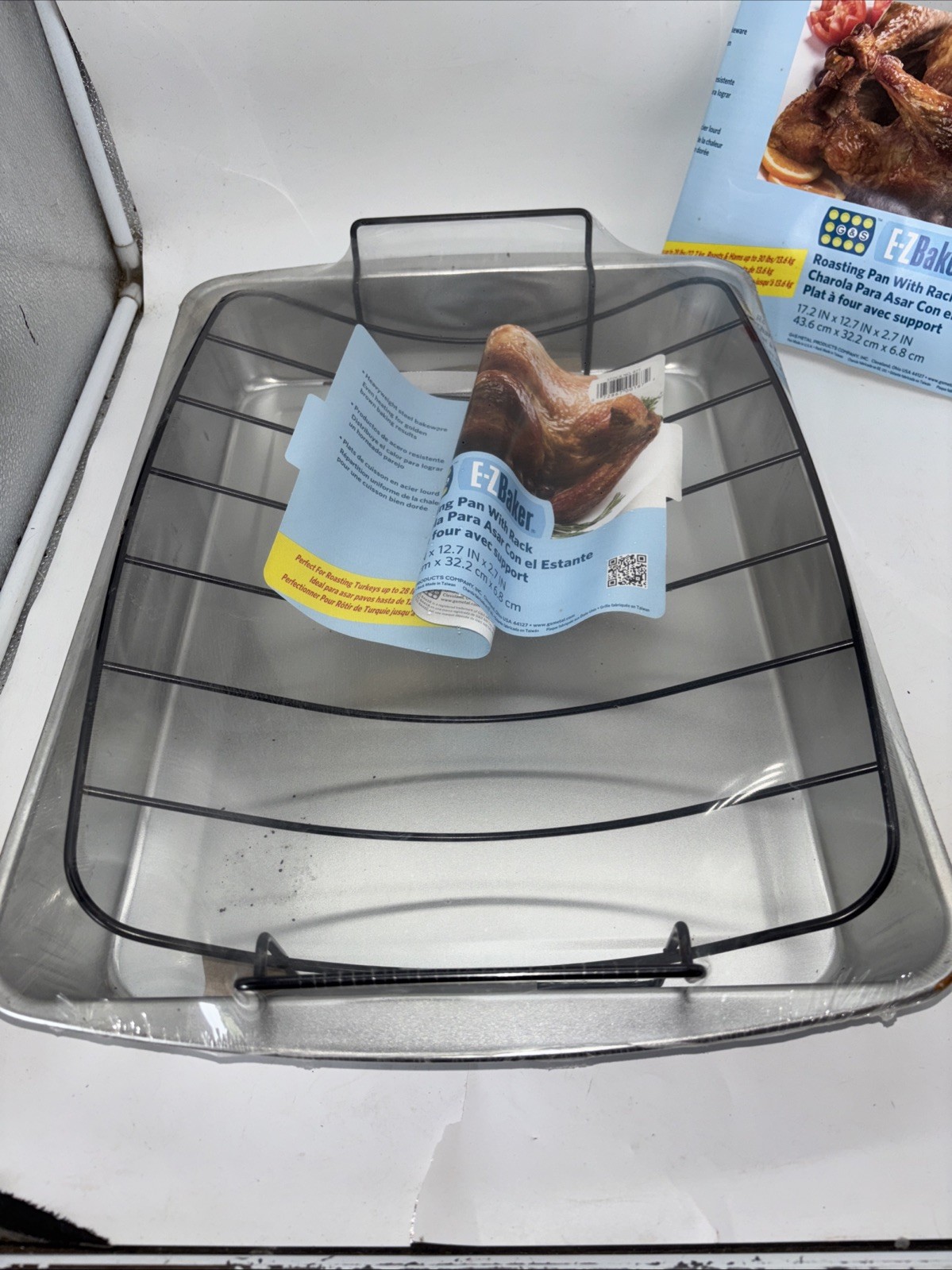 EZ Baker Large Steel bakeware Non-Stick Rack 17.2×12.7×2.7” In Packaging READ