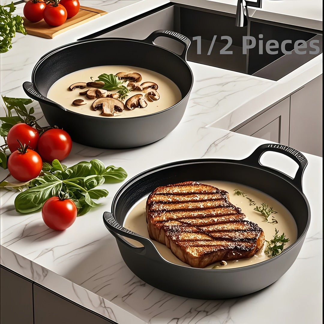 1/2pcs Versatile Pre-Seasoned Cast Iron